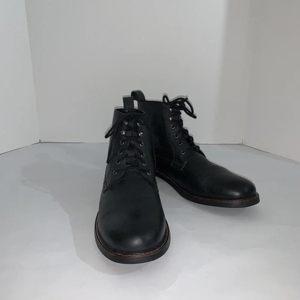 Ben Sherman Boots Mens Size 12 Black Leather Chukka Ankle Lace Up Casual Shoes